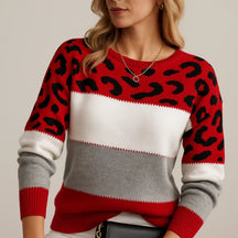 Julieta™ | Suéter casual con estampado de leopardo