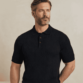 Camiseta tipo polo de hombre de tricot
