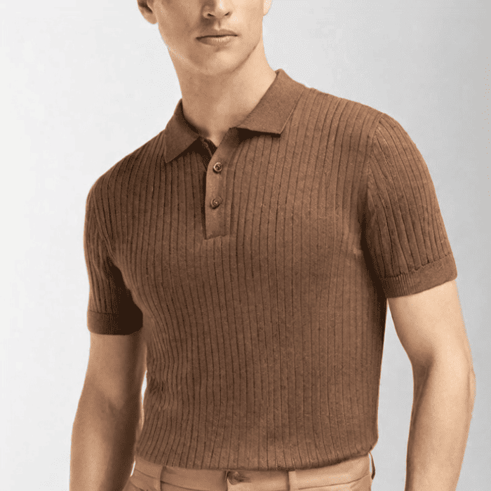 Camiseta tipo polo de hombre de tricot