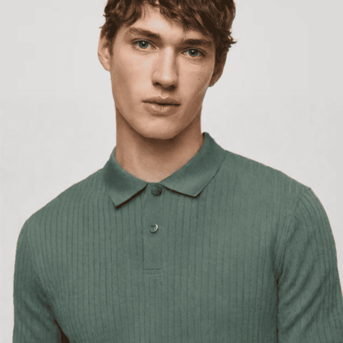 Camiseta tipo polo de hombre de tricot