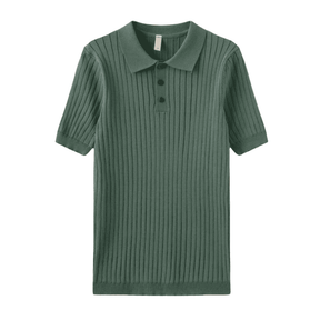 Camiseta tipo polo de hombre de tricot