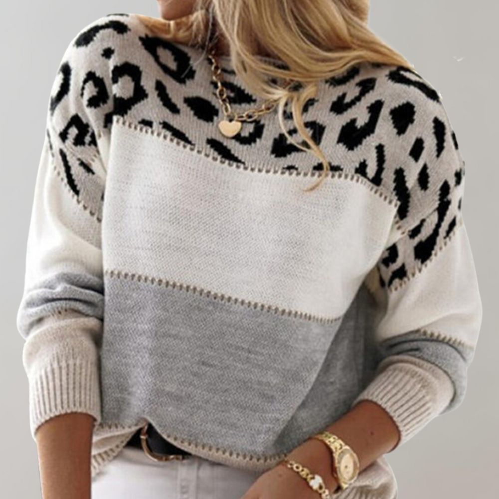 Julieta™ | Suéter casual con estampado de leopardo