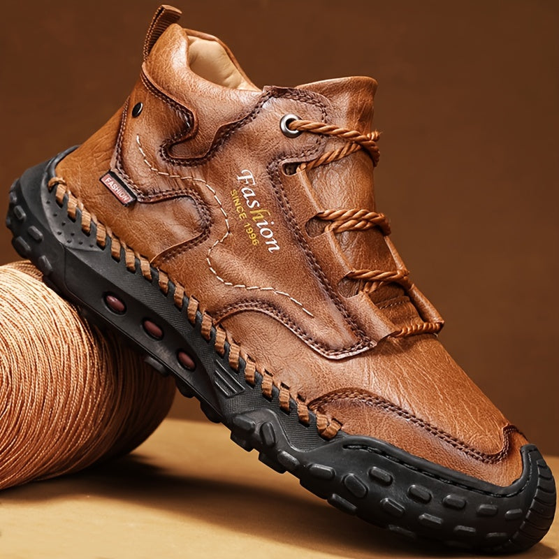 Kolman - Botines Casuales De Cuero Con Cordones Y Suela Antideslizante