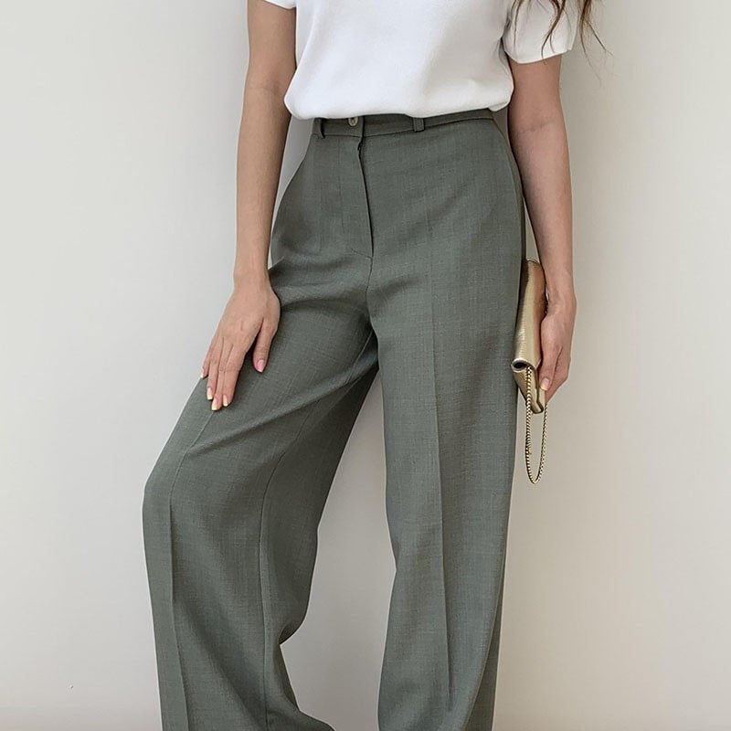 Conjunto de 2 piezas para mujer: Chaqueta elegante con cuello alto y pantalón