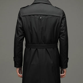Abrigo trench casual para hombre con cremallera y solapa, forro desmontable