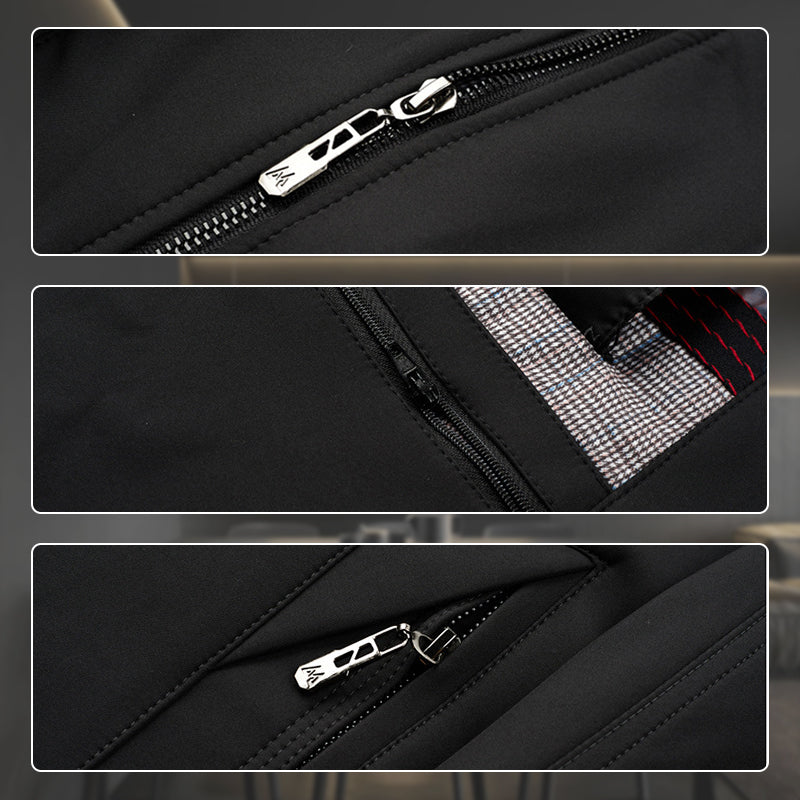 Abrigo trench casual para hombre con cremallera y solapa, forro desmontable