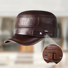 Gorra de Béisbol de Cuero PU con Tapa Plana