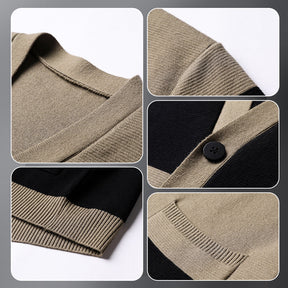 Cardigan de Punto a Rayas con Botones para Hombre