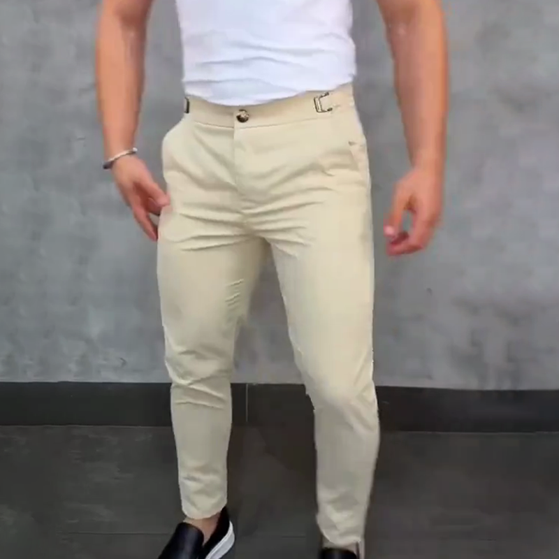Pantalones elásticos ajustados para hombre – Comodidad y estilo